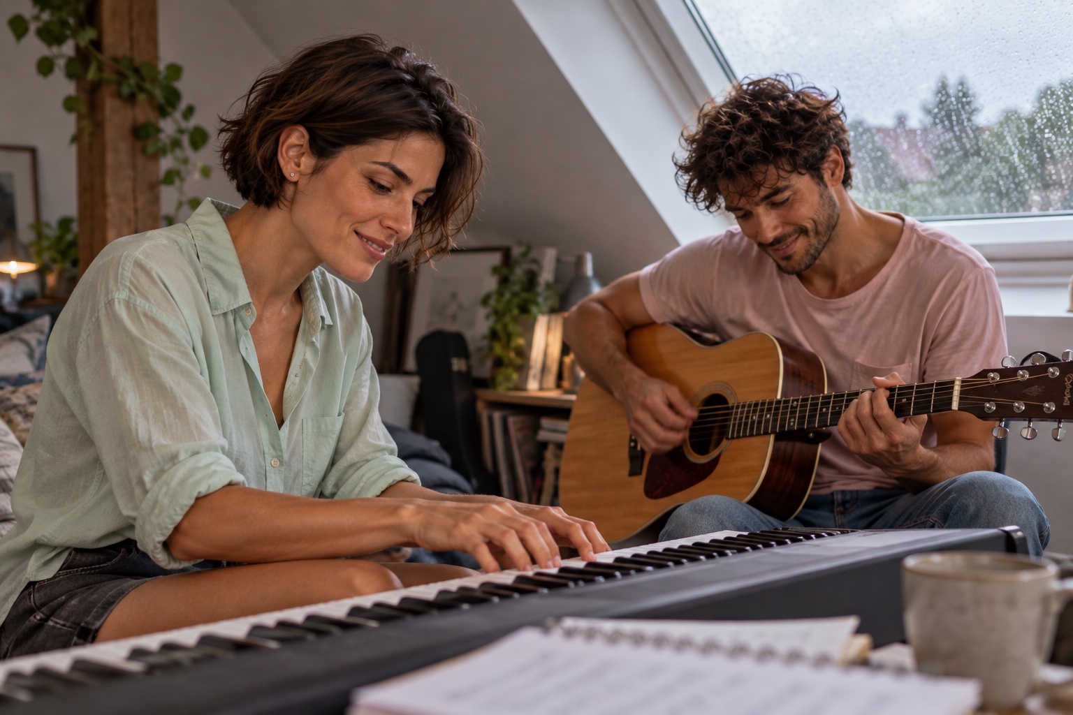 Alma and Elias rehearsing.